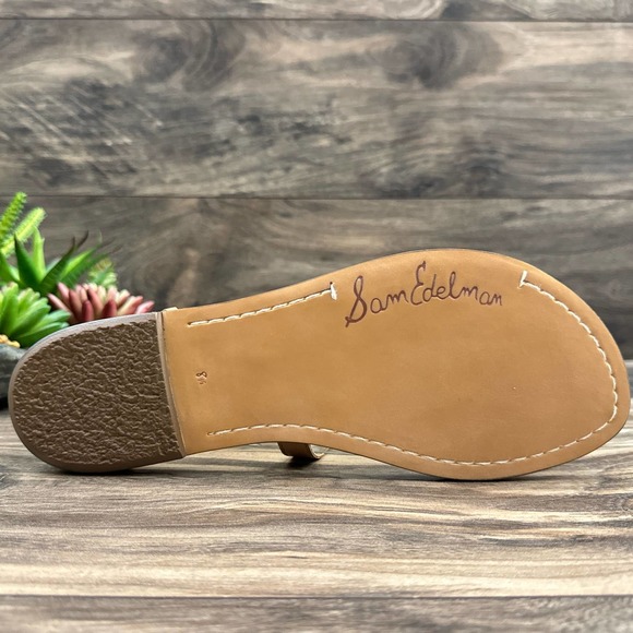 NIB Sam Edelman 8.5M Camel Genevive Leather Studded Strappy Gladiator Sandals - Picture 10 of 12